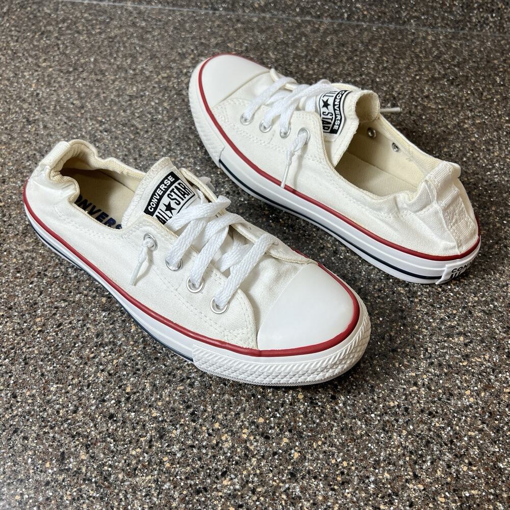Converse All Star Women Size 8 Classic Stretch Back Ivory Canvas Slip On Sneaker